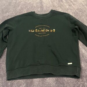 Coach Dark Green Logo Sweatshirt